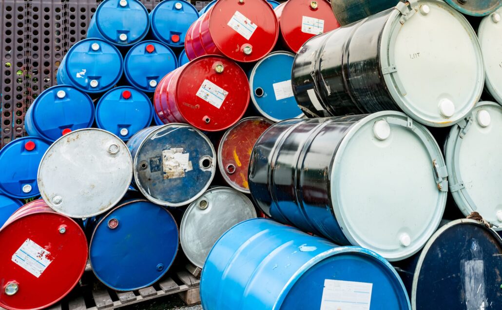 A stack of oil bins